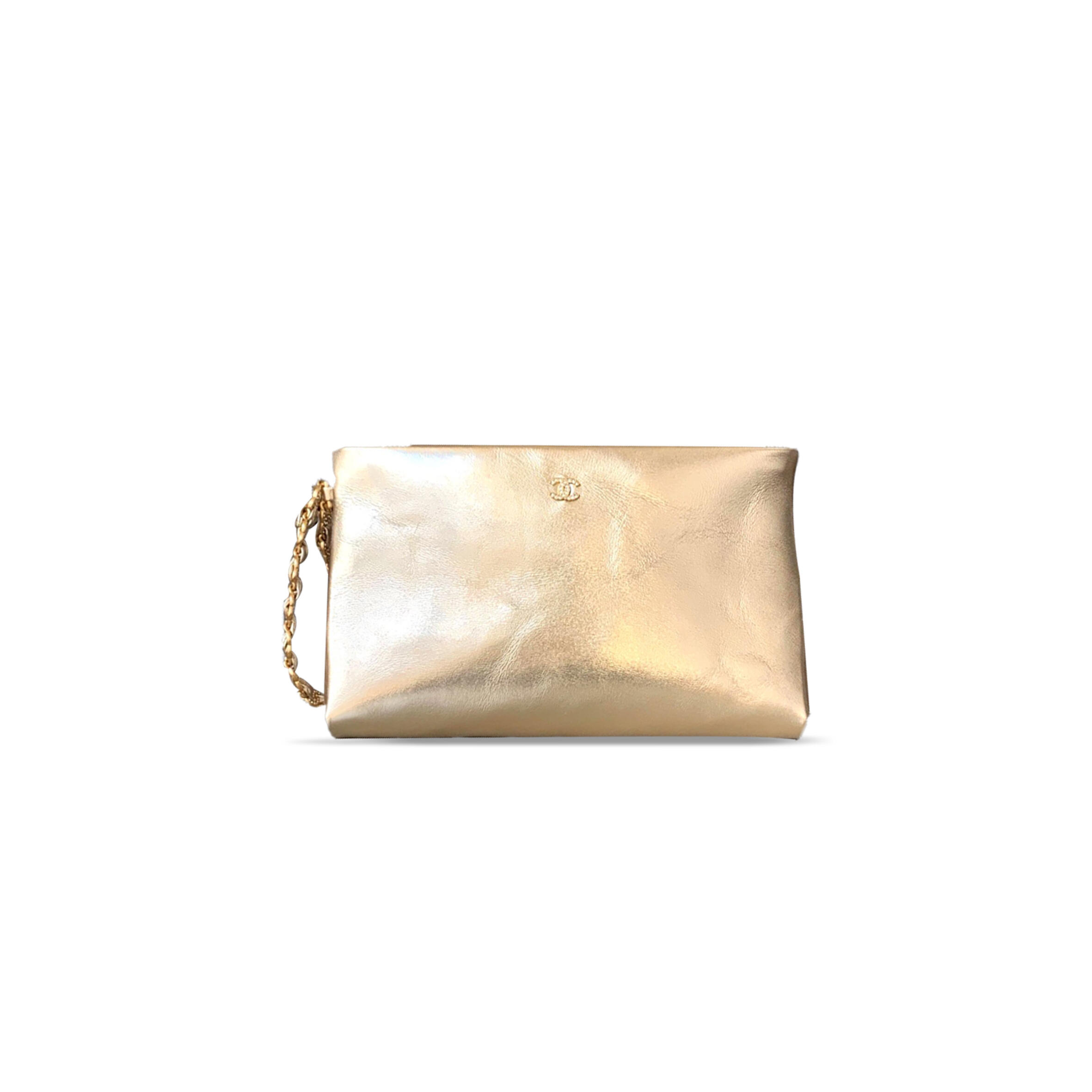 Ch*el crystal cc handle wristlet pouch lambskin ap4281 (24.5*16*2.5cm)